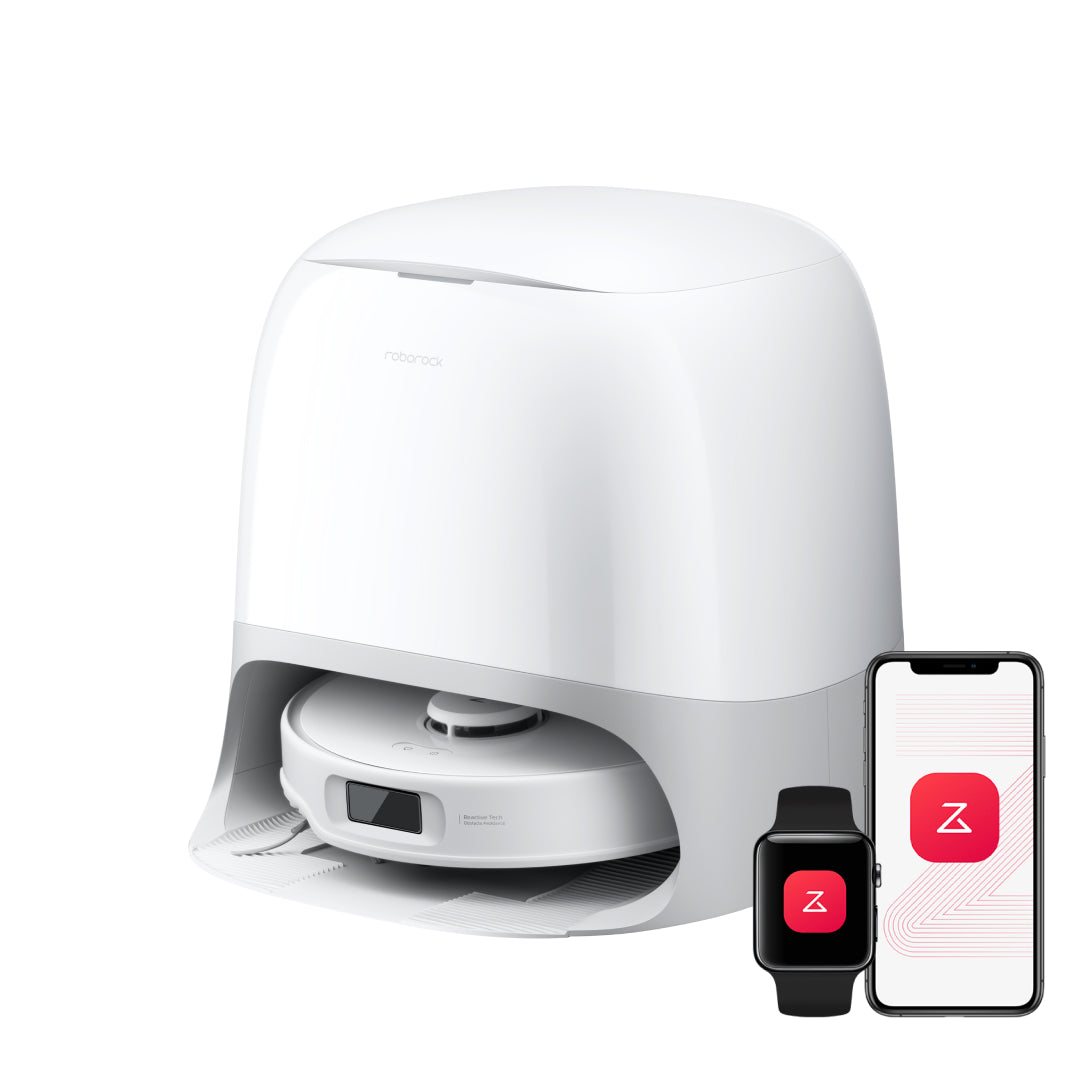 Manufacturer-rendered white Roborock Qrevo Curv S5X robot with Multifunctional Dock 3.0